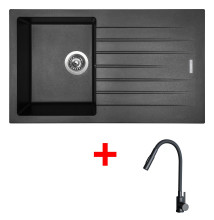 Sinks PERFECTO 860 Metalblack + ELASTA S černá matná 